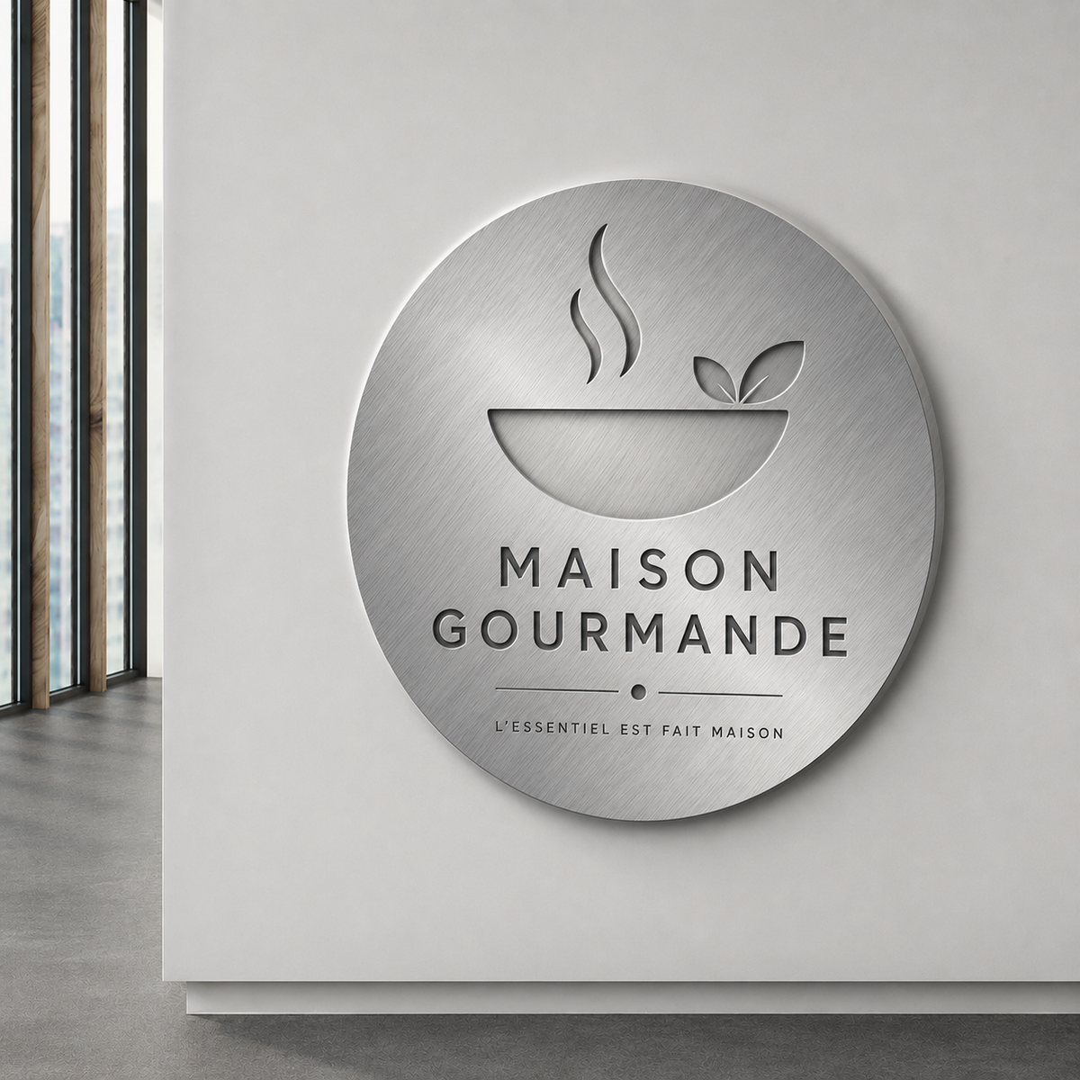 Logo et lettrage en alu dibond