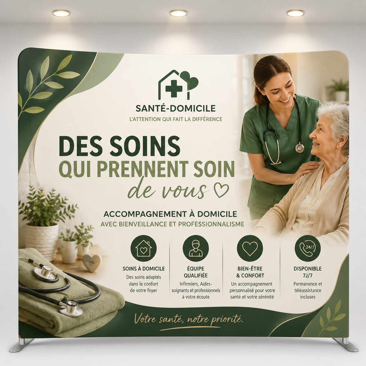 Mur d'image textile droit