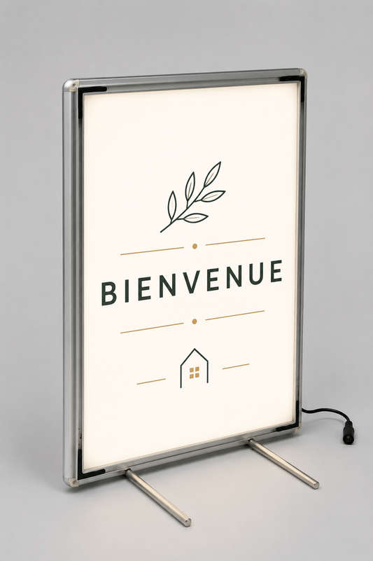 Cadre ultra-fin porte-affiche lumineux LED. (Pack 2 unt)