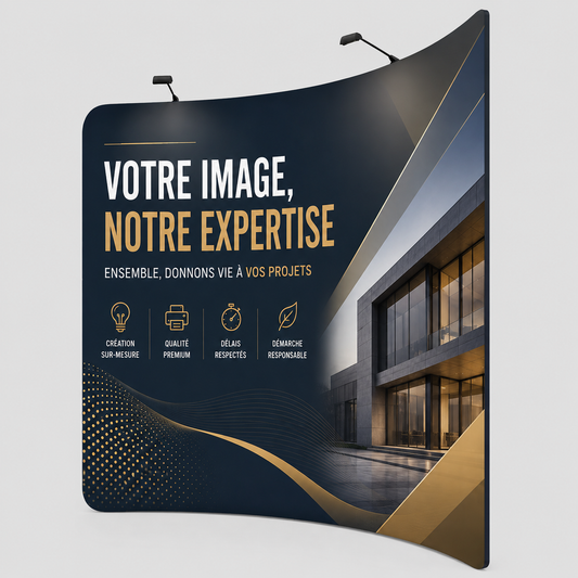Mur d'image textile incurvé
