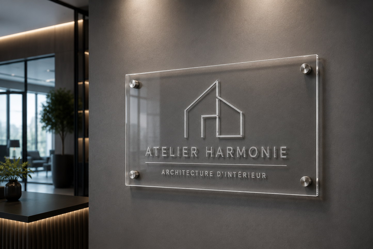 Logo et lettrage en plexiglass